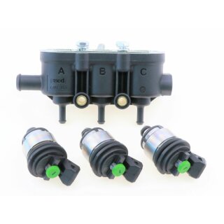 Landirenzo MED Einspritzleiste ohne Sensorstutzen - 3 Zylinder grün